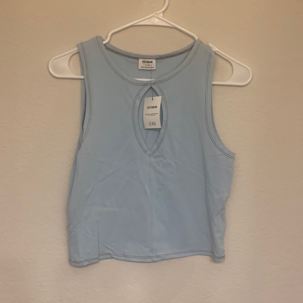 Light blue cropped tank top
